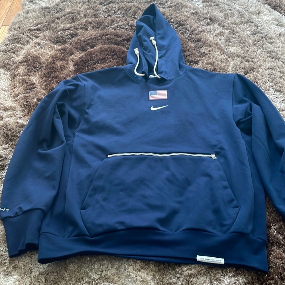 Nike Dri-Fit Navy USA Basketball Hoodie Sz.Medium